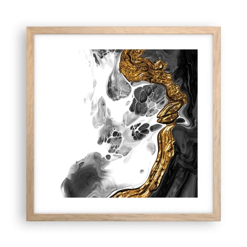 Poster in cornice rovere chiaro - Composizione organica - 40x40 cm