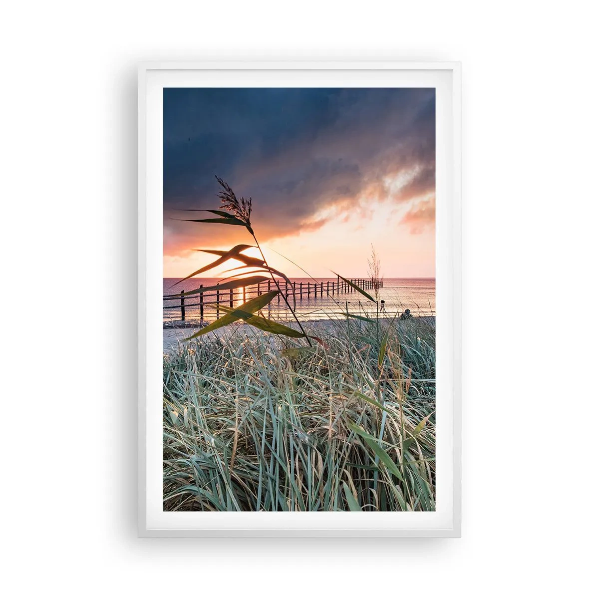 Poster in cornice bianca - Non andrà via col vento - 61x91 cm