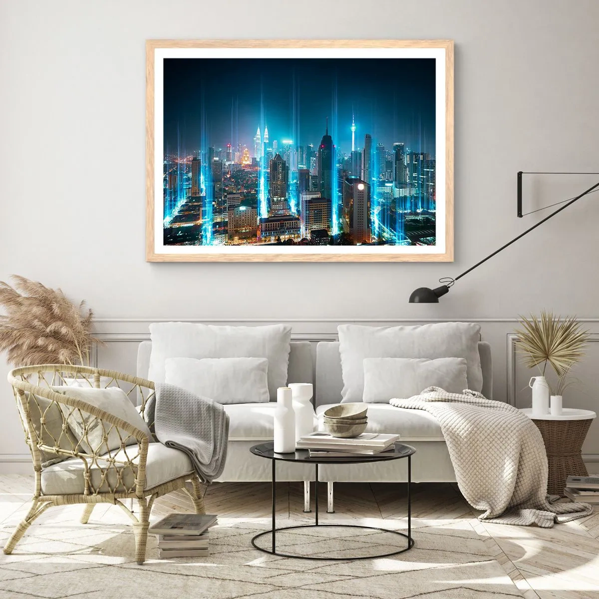 Poster in cornice rovere chiaro - Da Berlino al cielo - 70x50 cm