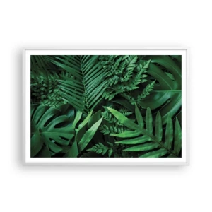 Poster in cornice bianca - Avvolti nel verde - 100x70 cm