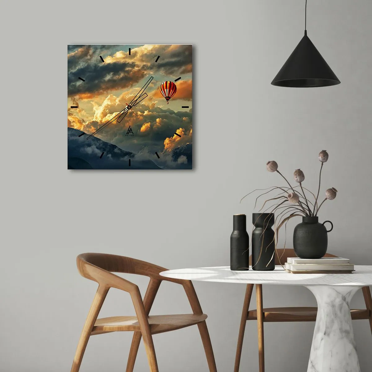 Orologio da parete - Orologio in Vetro - Volo perché voglio - 30x30 cm