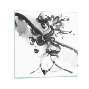 Quadro su vetro - Donna di carattere - 40x40 cm