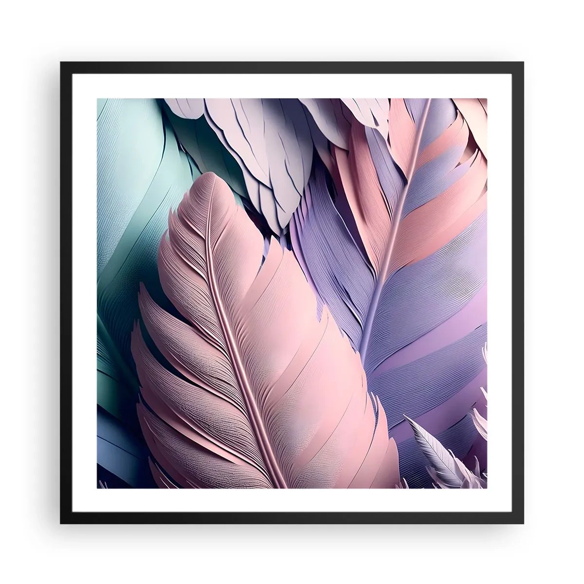 Poster in cornice nera - Eleganza per uccelli - 60x60 cm