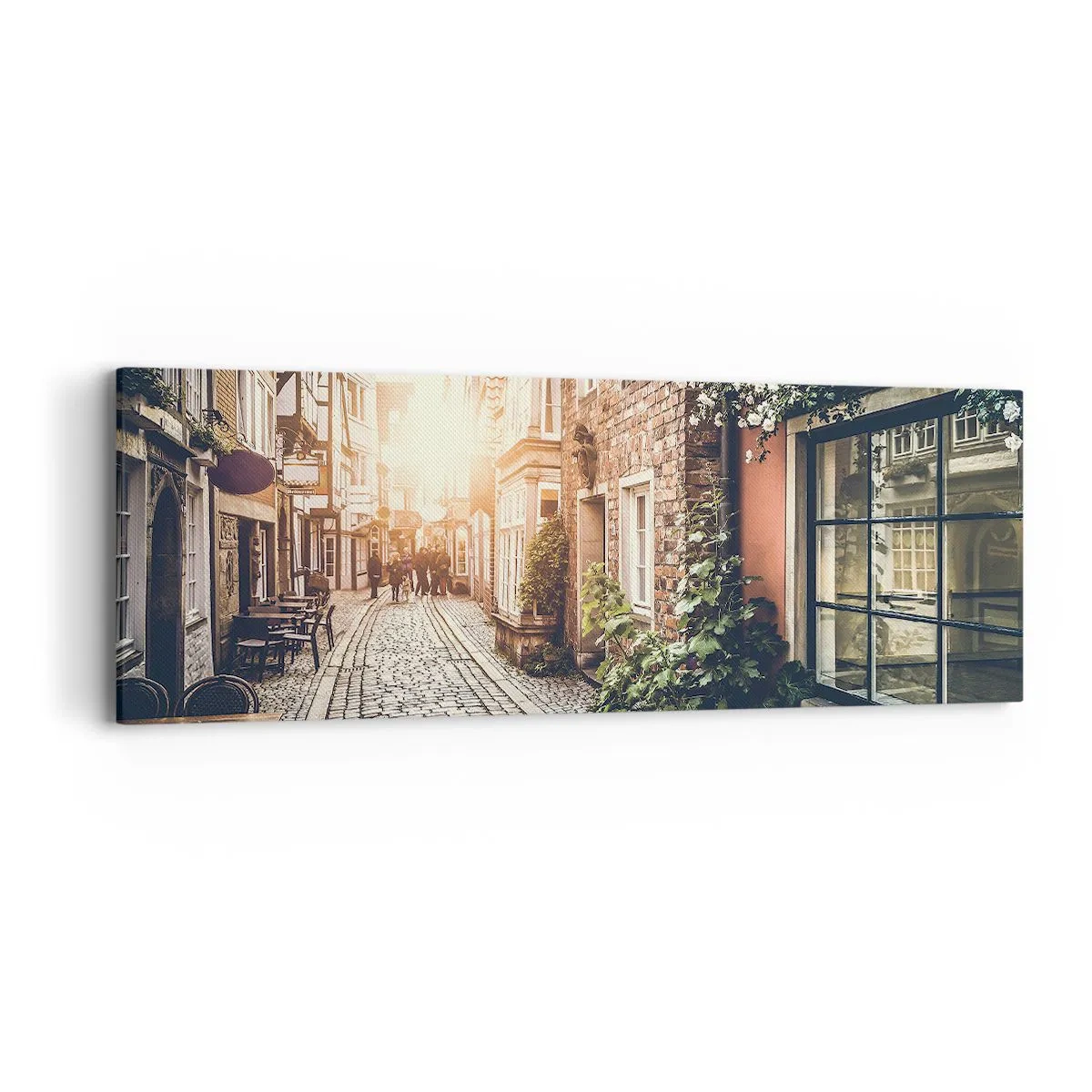 Quadro su tela - Stampe su Tela - L'angolo delle rose nella luce rosata - 90x30 cm