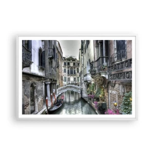 Poster in cornice bianca - Da secoli in silenziosa riflessione - 100x70 cm