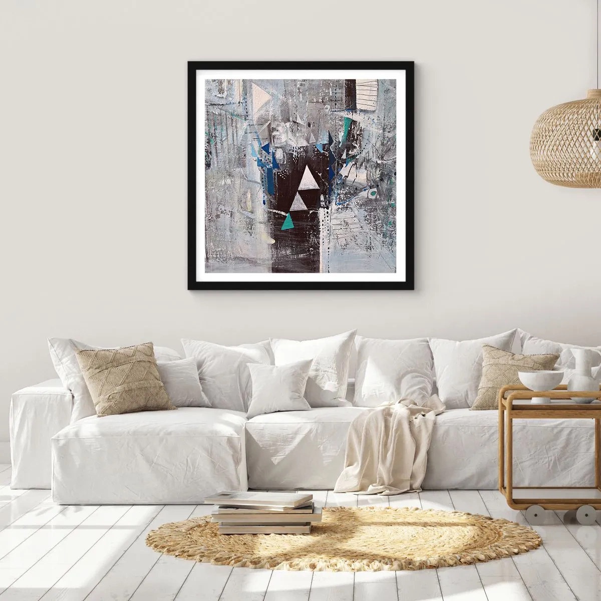 Poster in cornice nera - L'ordine superiore dei triangoli - 60x60 cm