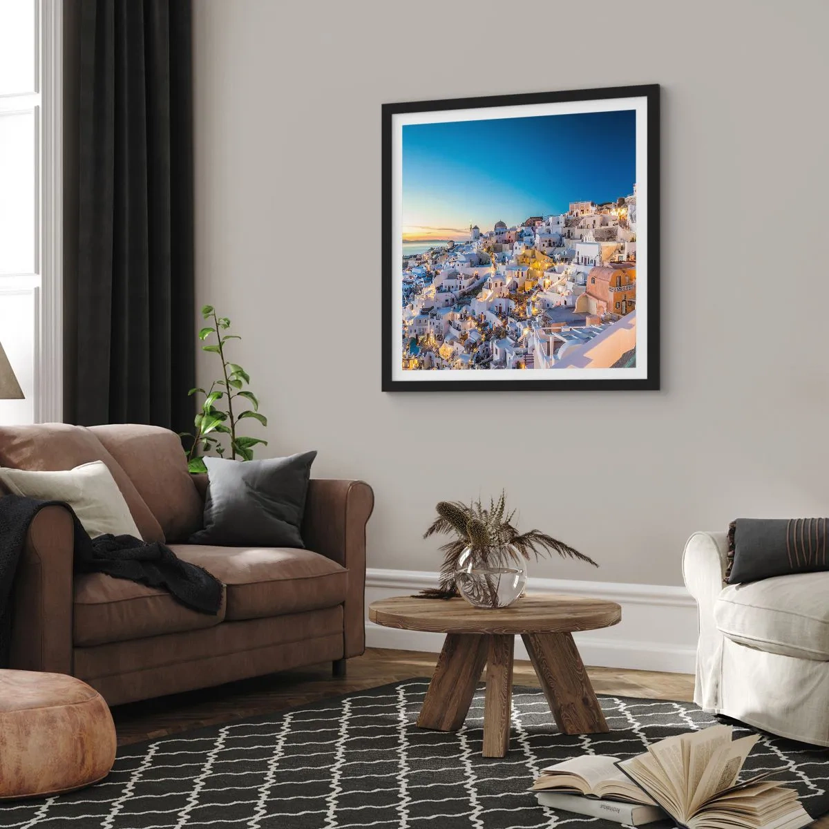 Poster in cornice nera - Essenza della grecità - 30x30 cm
