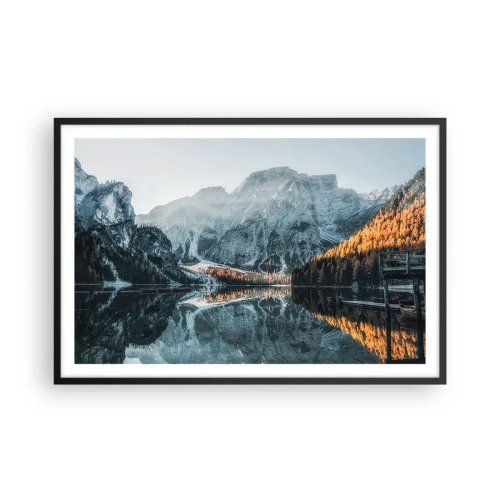 Poster in cornice nera - Paesaggio allo specchio - 91x61 cm