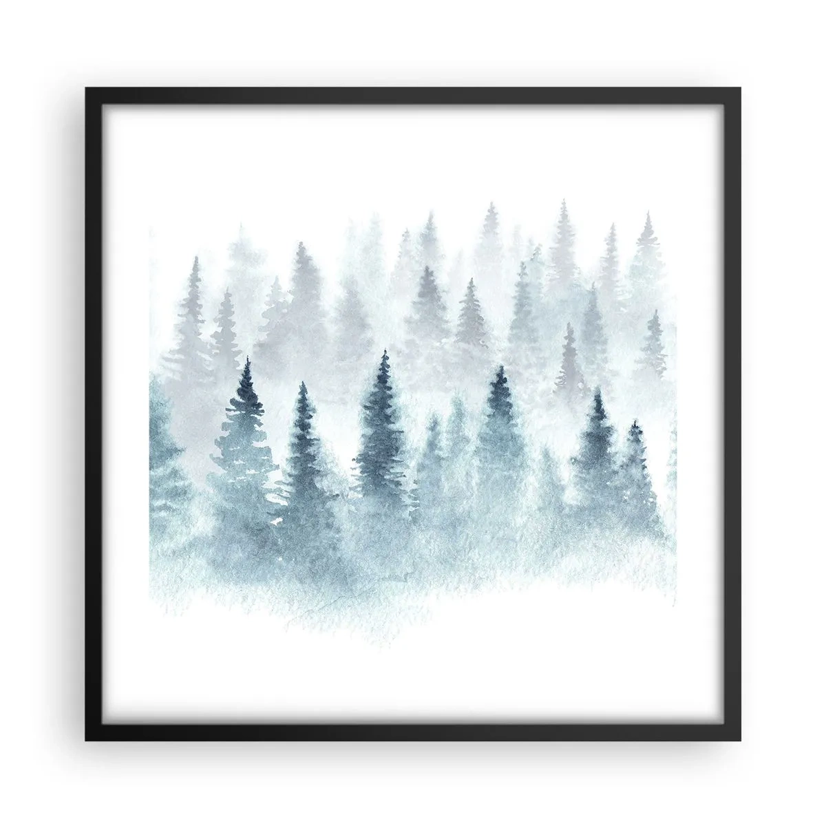 Poster in cornice nera - Avvolti nella nebbia - 50x50 cm