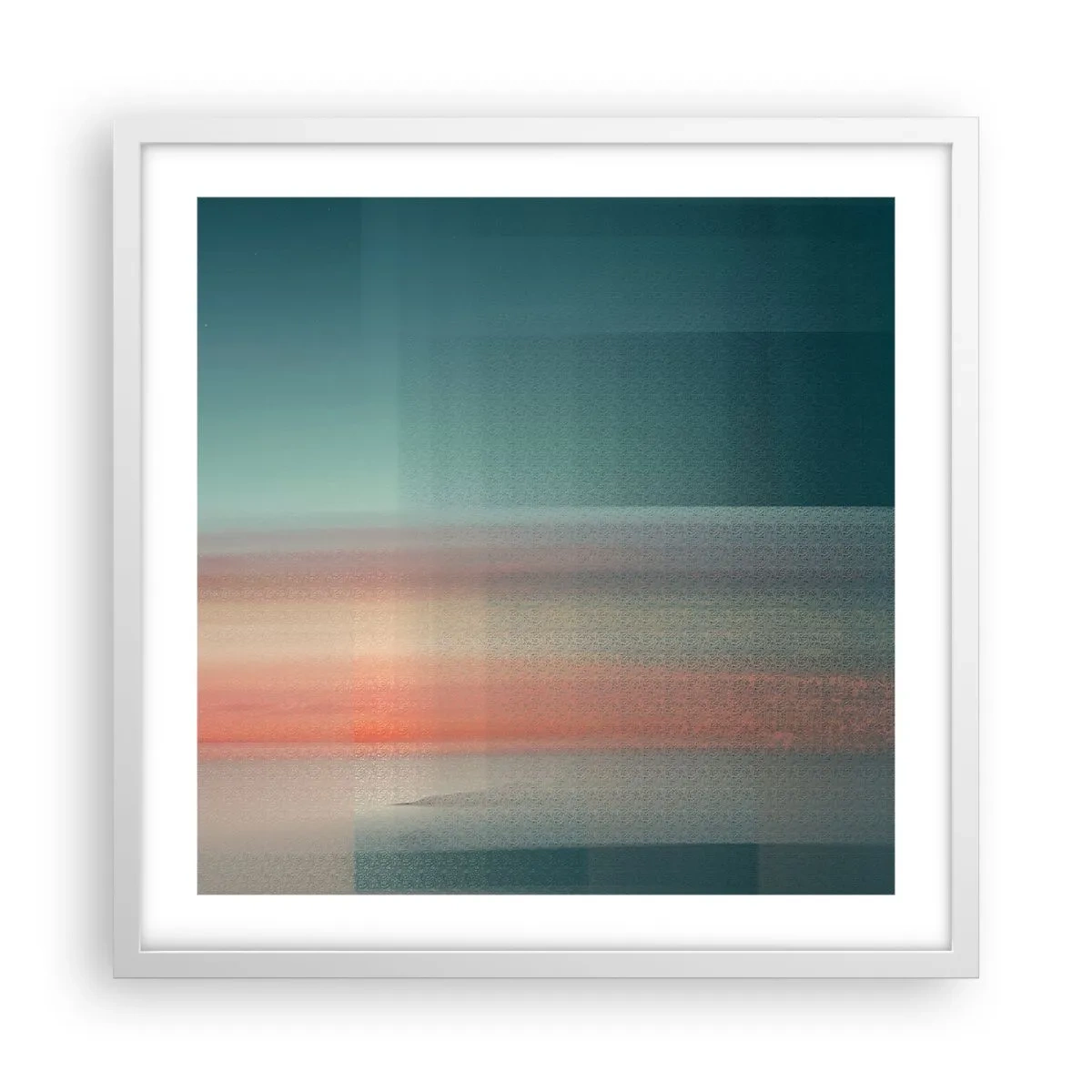 Poster in cornice bianca - Astrazione: onde di luce - 50x50 cm