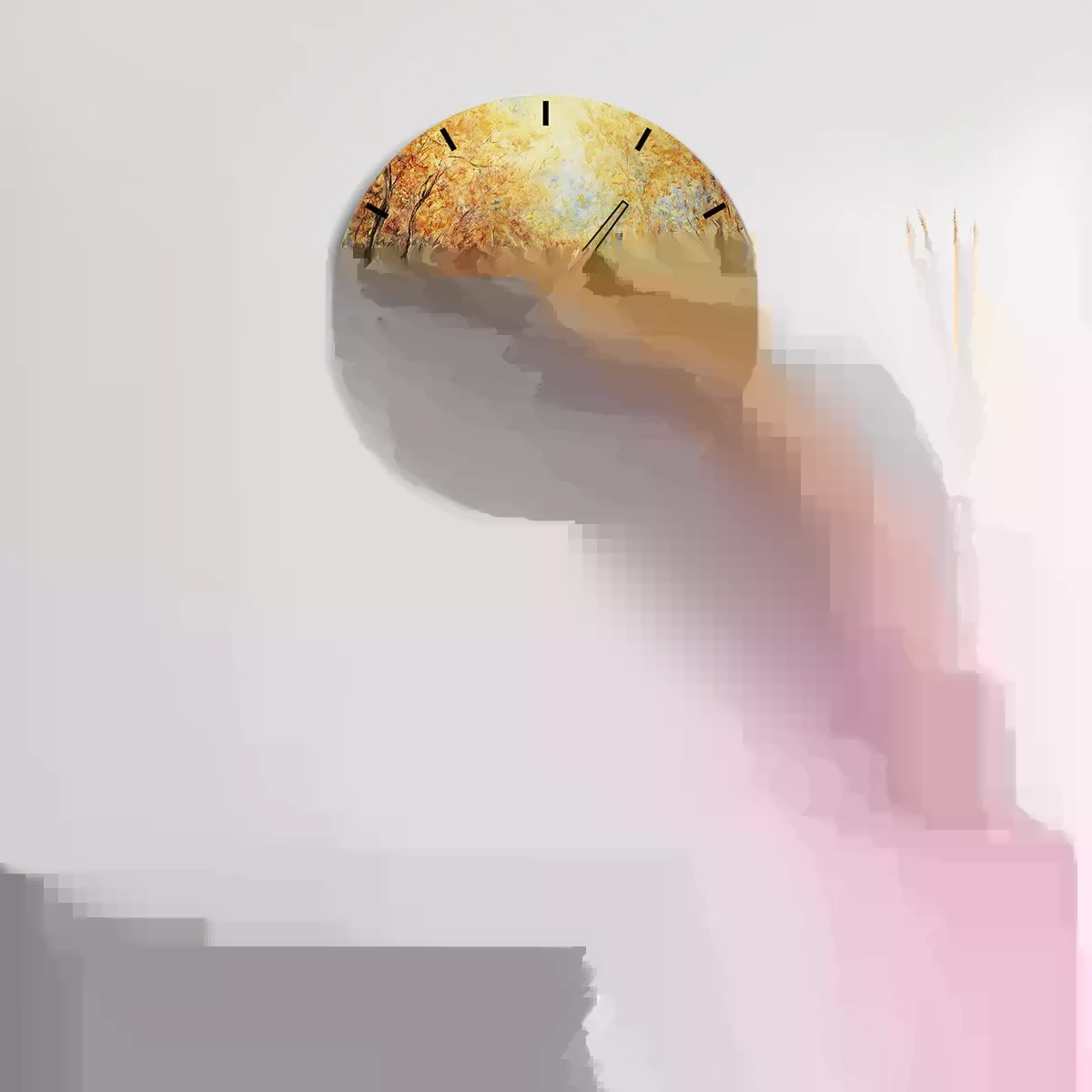 Orologio da parete - Orologio in Vetro - Ruscello d'oro - 40x40 cm