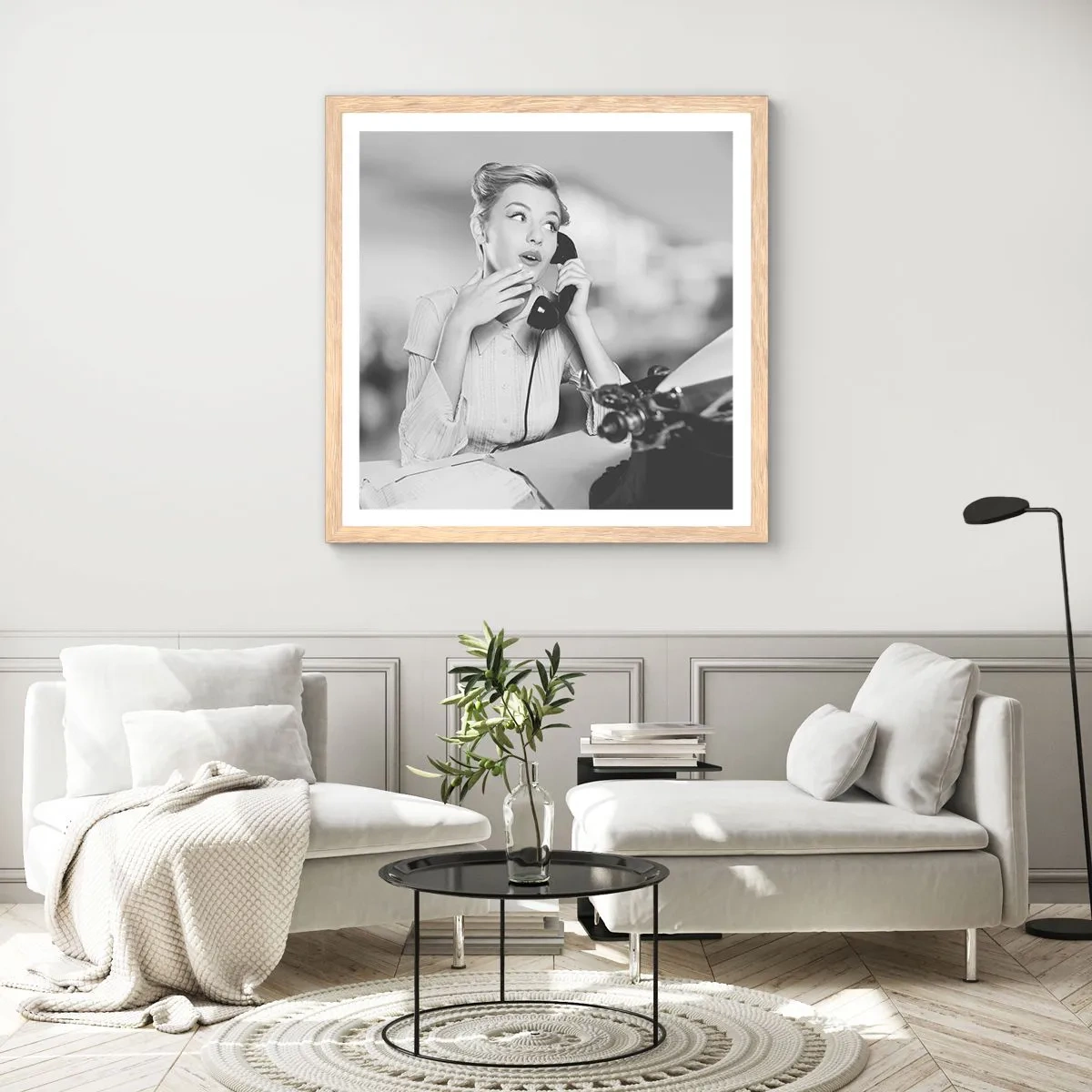 Poster in cornice rovere chiaro - Salve, qui gli anni '50 - 40x40 cm