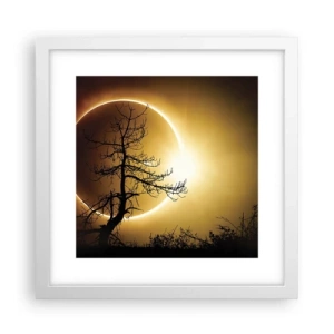 Poster in cornice bianca - Eclissi totale - 30x30 cm
