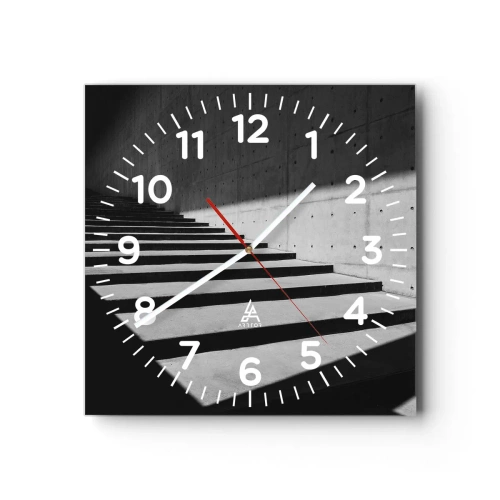 Orologio da parete - Orologio in Vetro - La bellezza severa del modernismo - 30x30 cm