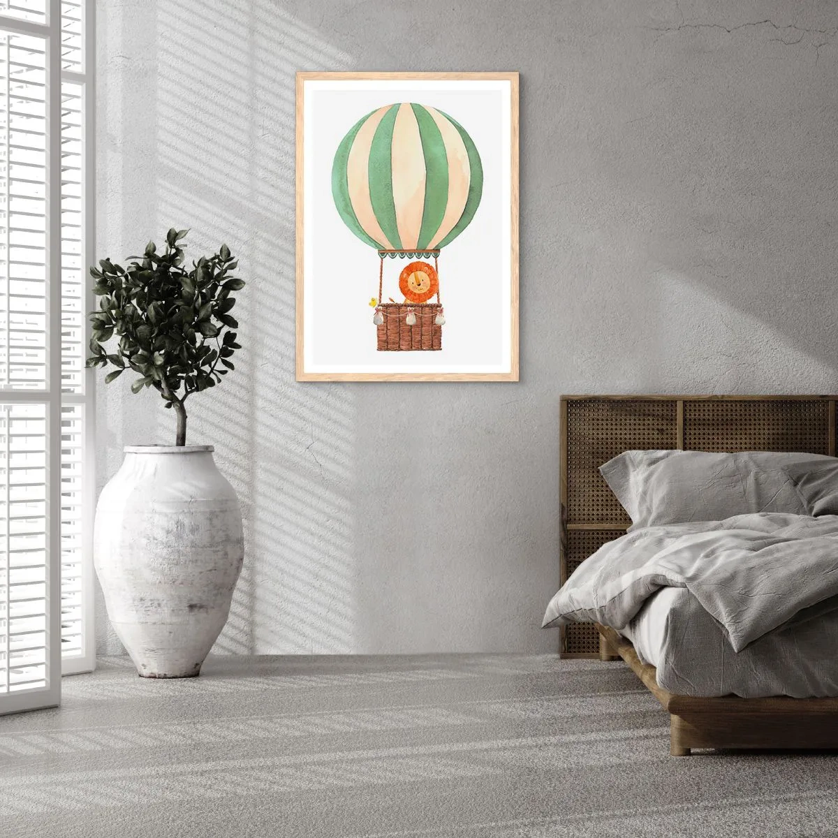 Poster in cornice rovere chiaro - I viaggi del leone - 40x50 cm