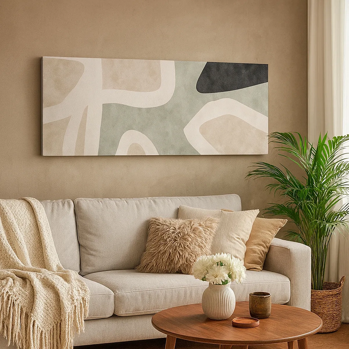 Quadro su tela - Stampe su Tela - Composizione con motivi in nero - 30x30 cm