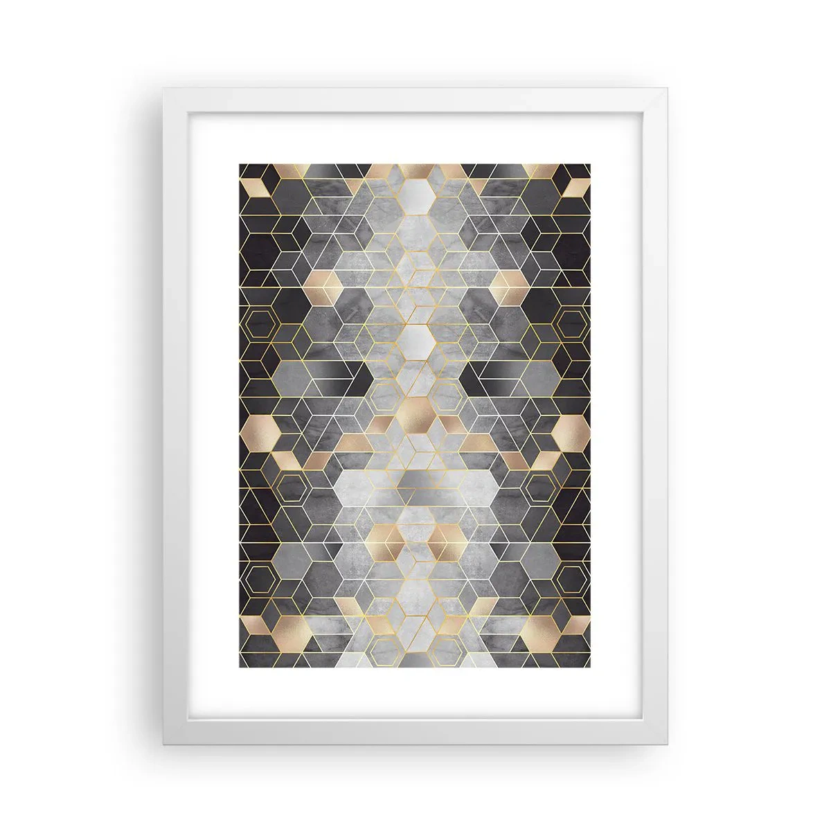 Poster in cornice bianca - Composizione di diamante - 30x40 cm