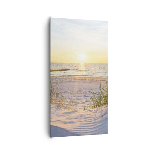 Quadro su tela - Stampe su Tela - Rumore del mare, uccelli che cantano, spiaggia selvatica tra i cespugli... - 65x120 cm