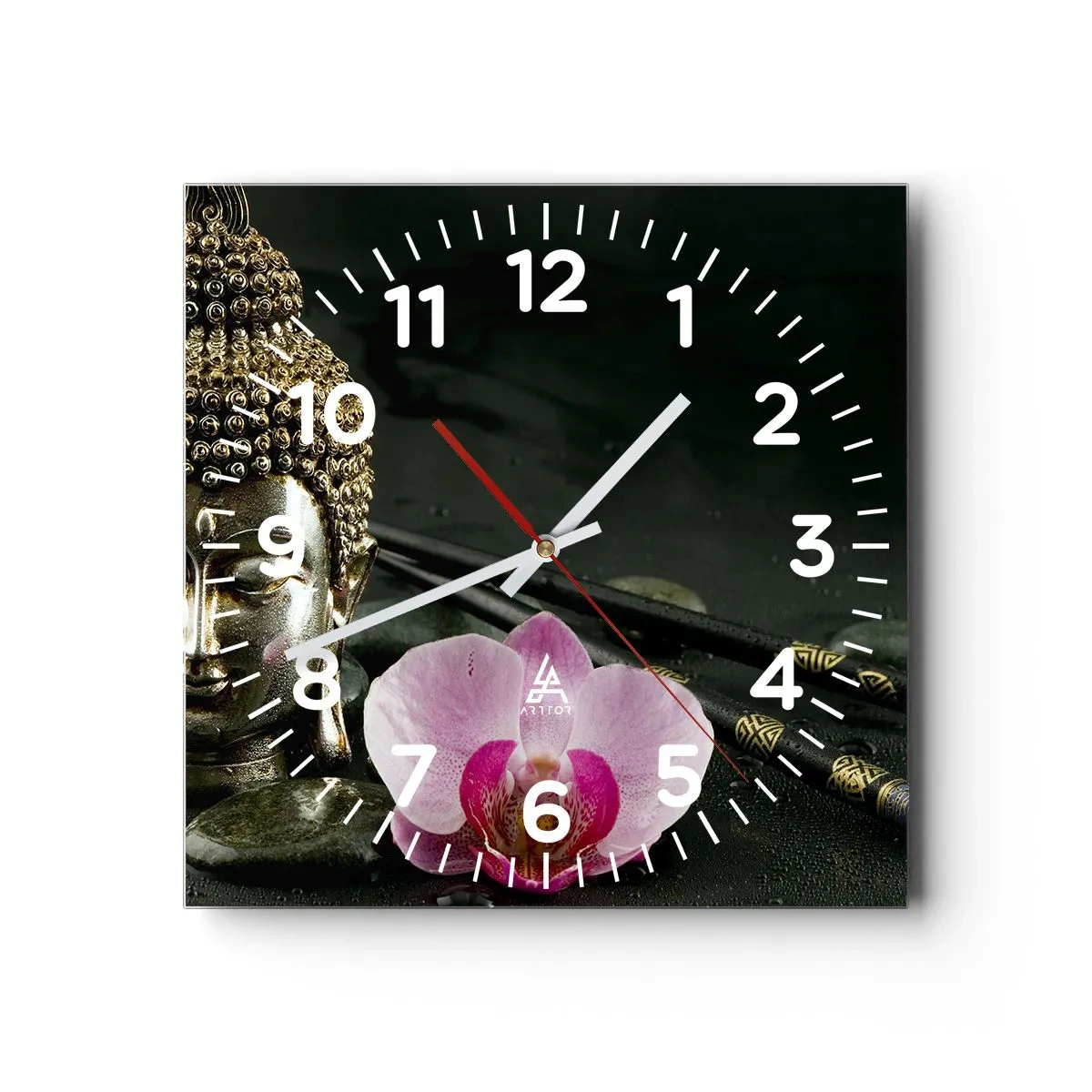 Orologio da parete - Orologio in Vetro - Armonia di saggezza e bellezza - 40x40 cm