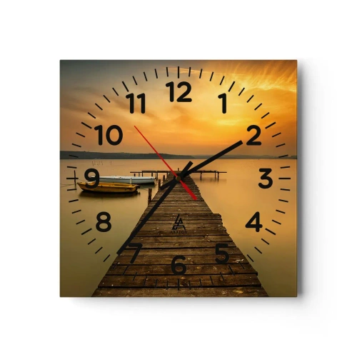 Orologio da parete - Orologio in Vetro - Ti apro il cielo dorato - 40x40 cm