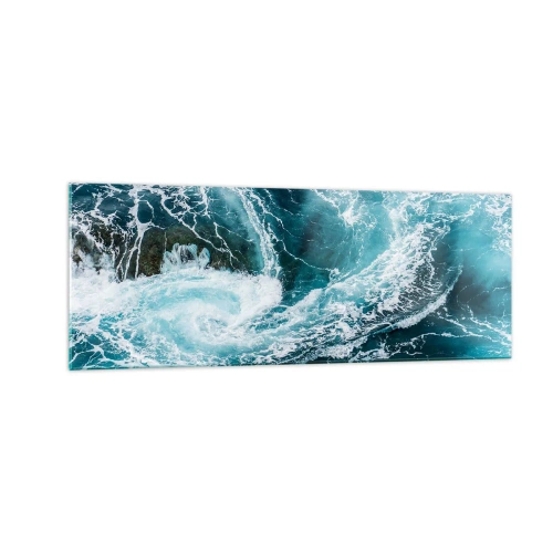Quadro su vetro - Vortice oceanico dinamico - 140x50cm - La porta verso il centro della Terra - Decorazione murale moderna per soggiorno e camera da letto ARTTOR