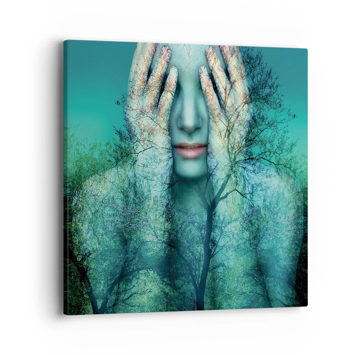 Quadro su tela - Stampe su Tela - Immersa nel blu - 40x40 cm