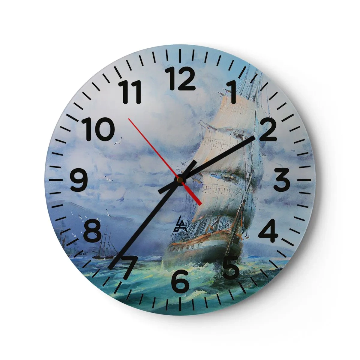 Orologio da parete - Orologio in Vetro - Con il vento in favore - 40x40 cm