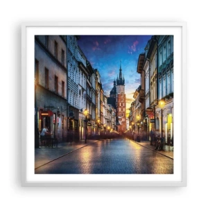 Poster in cornice bianca - La magia di Cracovia - 60x60 cm