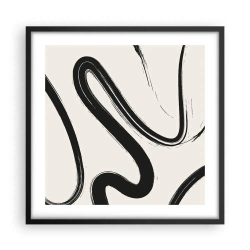Poster in cornice nera - Capriccio bianco e nero - 50x50 cm