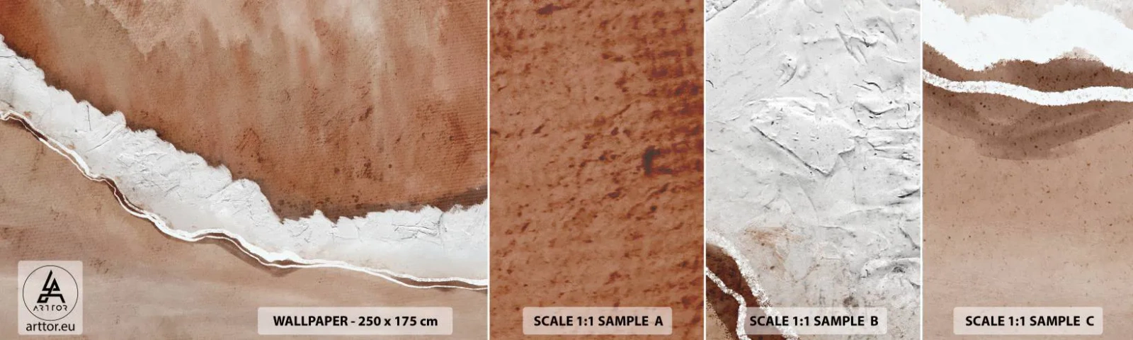 Campione di Fotomurale Adesivo Deluxe Sticker - Nei colori della terra - Bordo, Sabbia, Spiaggia - 100x30 cm