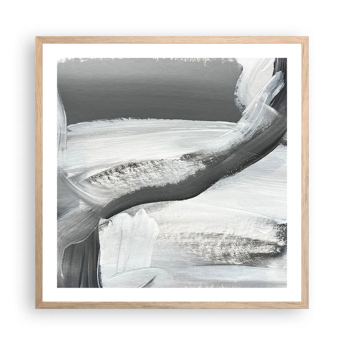 Poster in cornice rovere chiaro - Movimento deciso - 60x60 cm