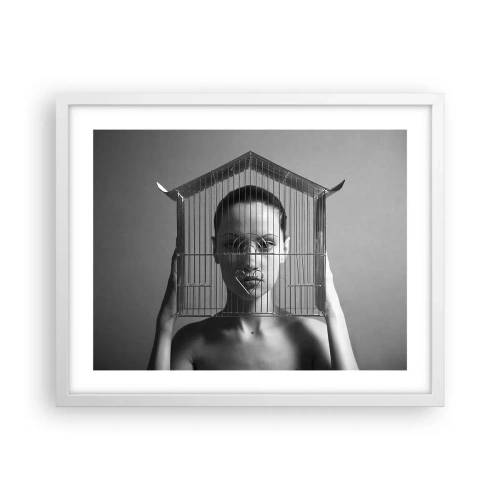 Poster in cornice bianca - Ritratto un po' surreale - 50x40 cm