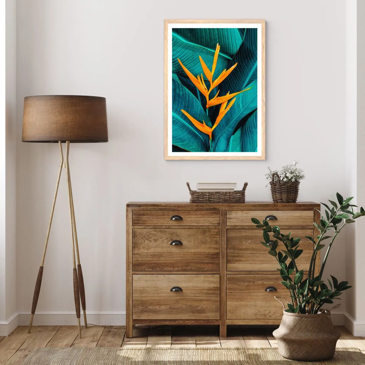 Poster in cornice rovere chiaro - Il fiore dell'Eden - 70x100 cm