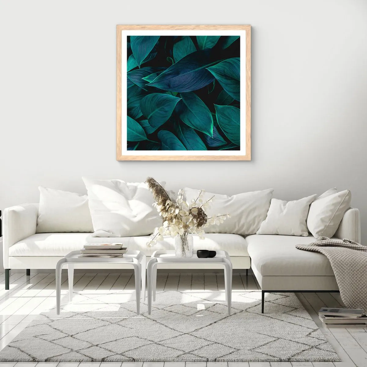 Poster in cornice rovere chiaro - Il verde puro - 40x40 cm