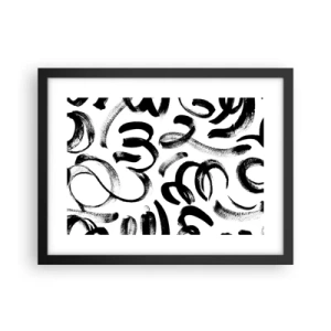 Poster in cornice nera - Nero su bianco - 40x30 cm
