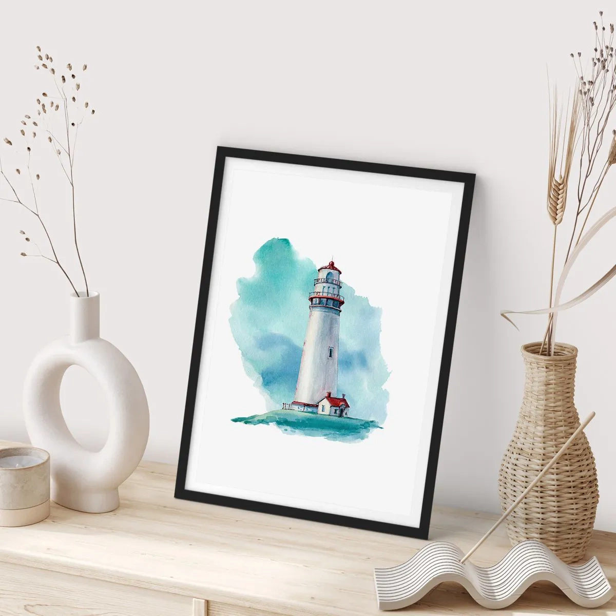 Poster in cornice nera - Il mite amico del blu - 40x50 cm