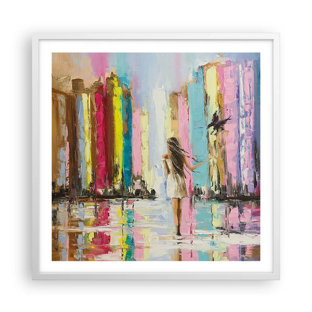 Poster in cornice bianca - Seguimi - 60x60 cm