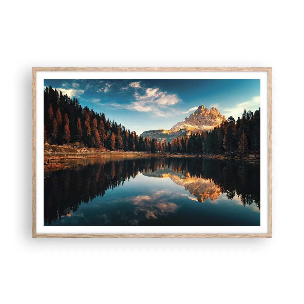 Poster in cornice rovere chiaro - Paesaggio doppio - 100x70 cm