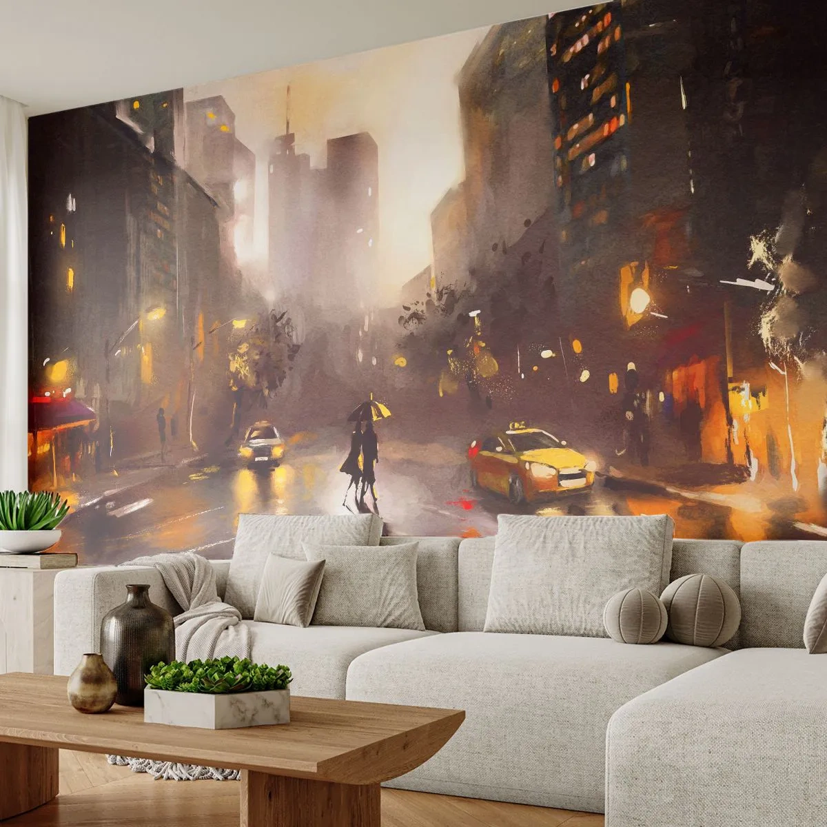 Fotomurali Premium Canvas - Nelle luci di New York - New York, Manhattan, Architettura - 200x140 cm