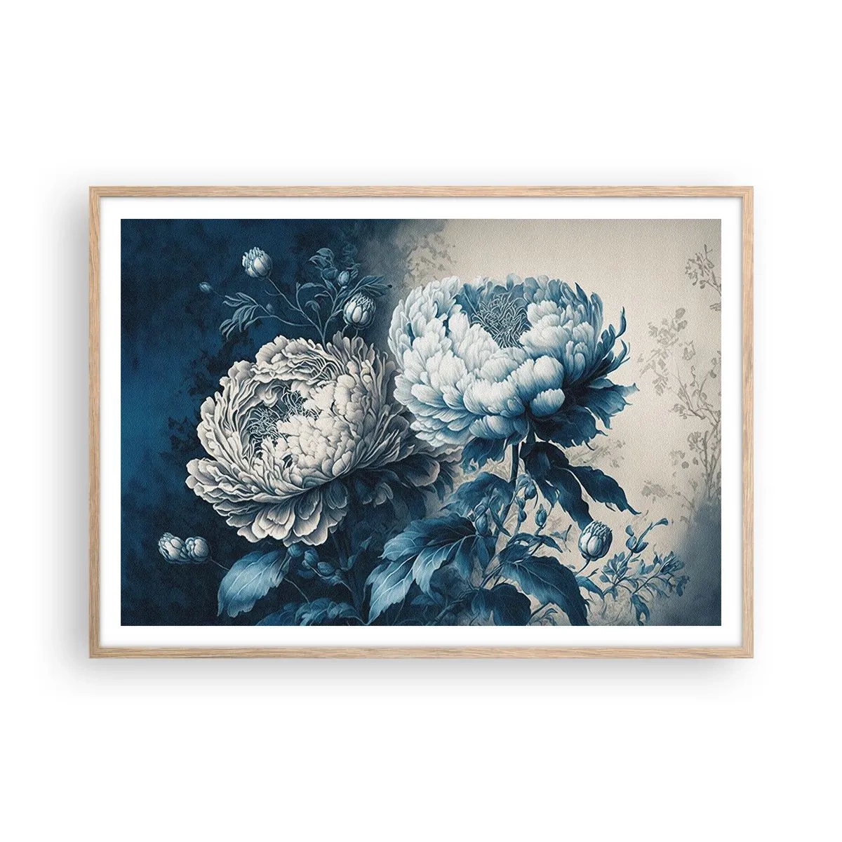 Poster in cornice rovere chiaro - Coppia perfetta - 100x70 cm
