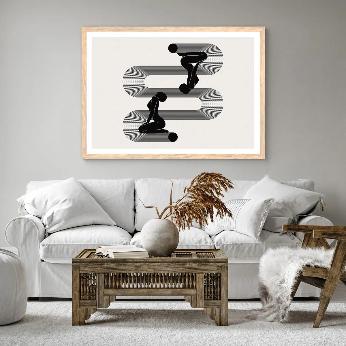 Poster in cornice rovere chiaro - Simmetria sensuale - 40x30 cm