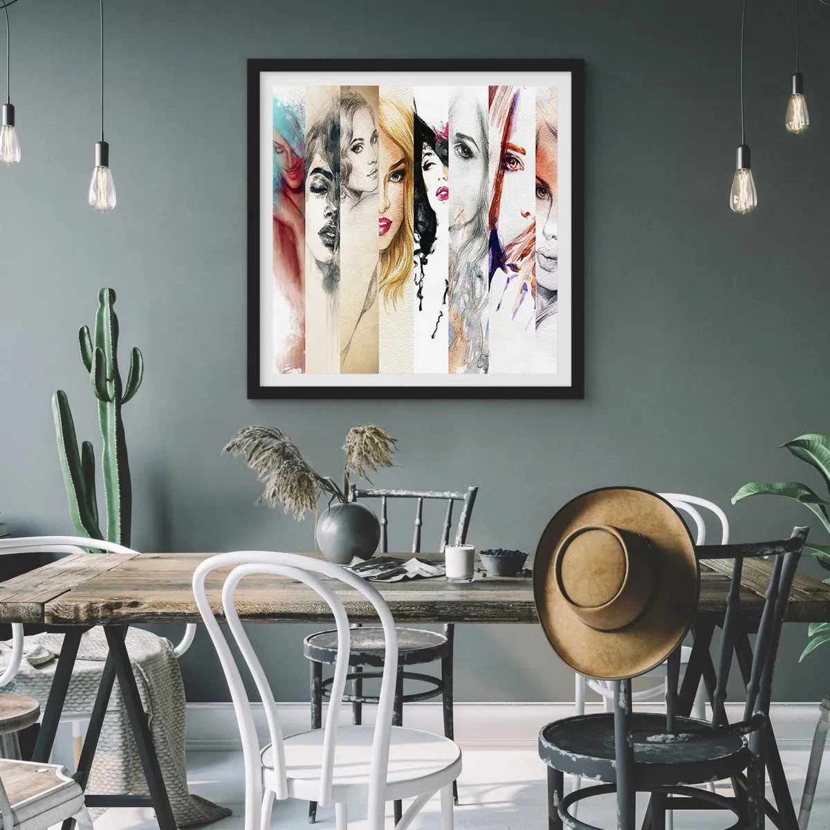 Poster in cornice nera - E sei sempre tu - 40x40 cm