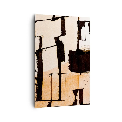 Quadro su tela - Stampe su Tela - Motivi geometrici nei toni del marrone e del beige - 80x120cm - Comunque in ordine - Decorazione murale moderna per soggiorno e camera da letto ARTTOR