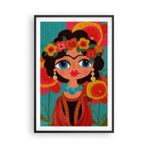 Poster in cornice nera - La ragazza dei papaveri - 61x91 cm