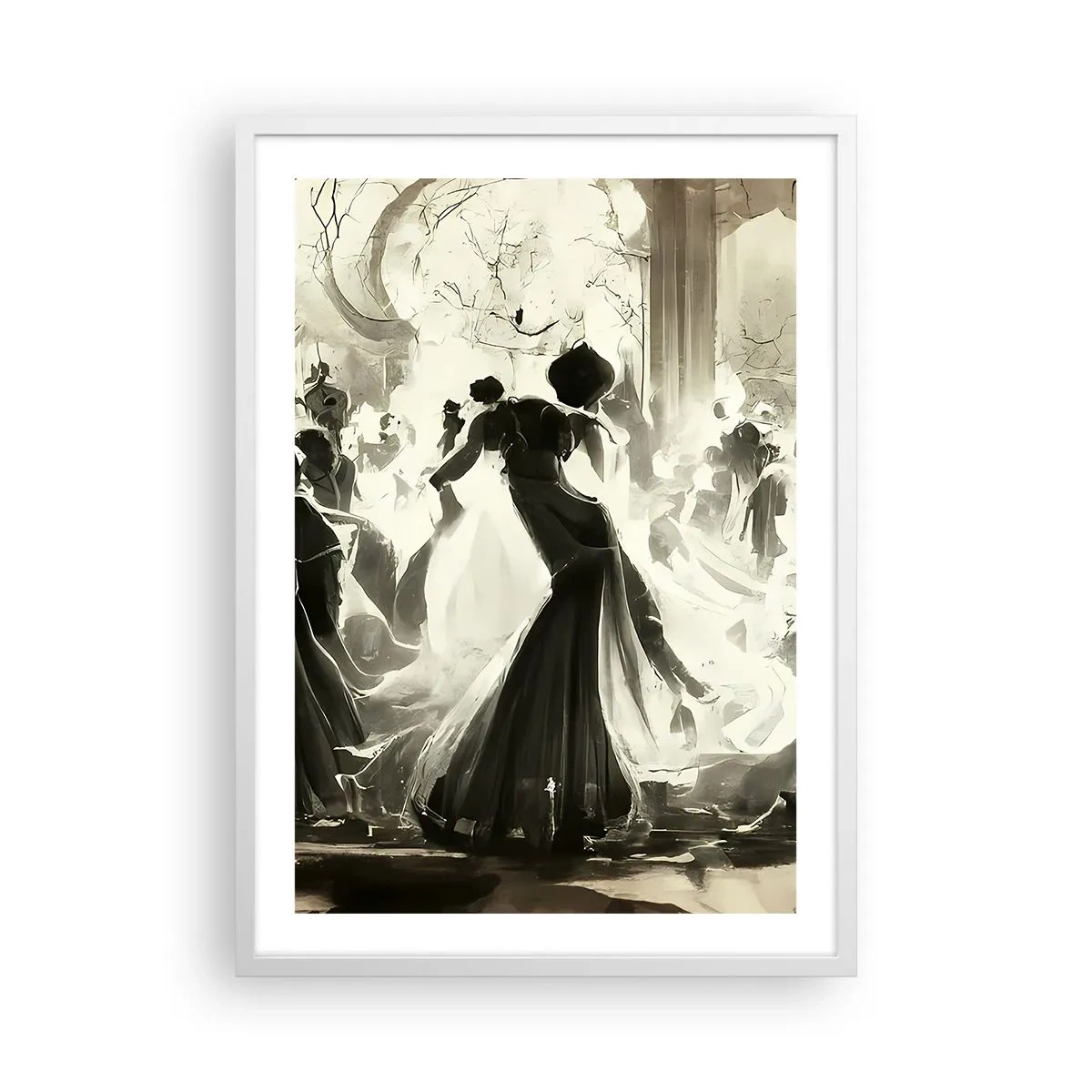 Poster in cornice bianca - Il gran ballo in maschera - 50x70 cm