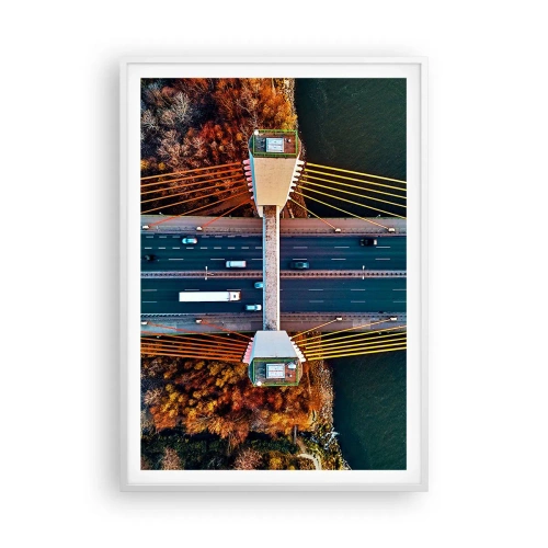 Poster in cornice bianca - Oltre il fiume, oltre il bosco - 70x100 cm