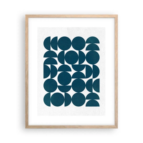 Poster in cornice rovere chiaro - Cerchi e semicerchi - 40x50 cm