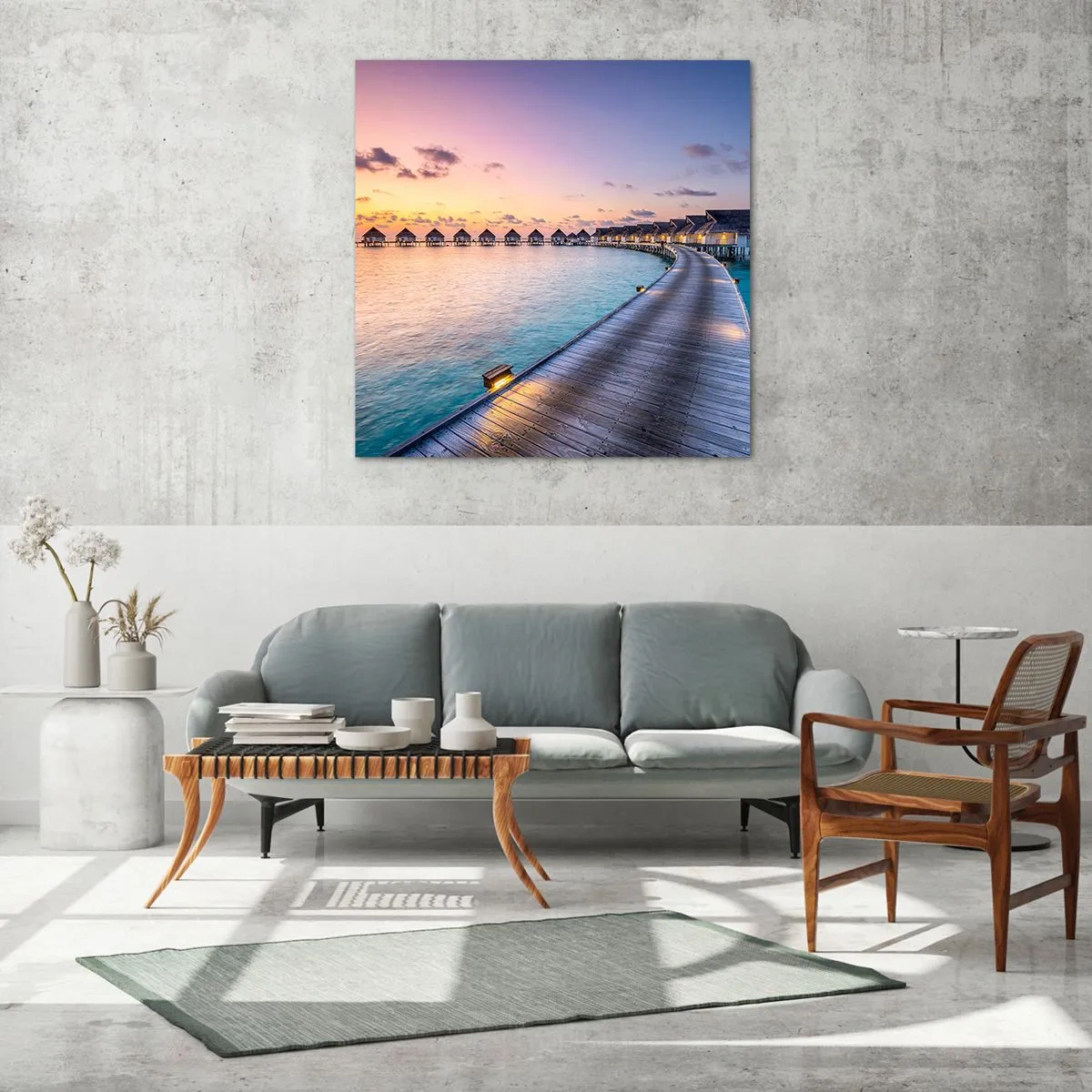 Quadro su vetro - Vacanze: ritorno alle fonti - 60x60 cm