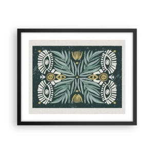 Poster in cornice nera - Geometrie di arte popolare - 50x40 cm