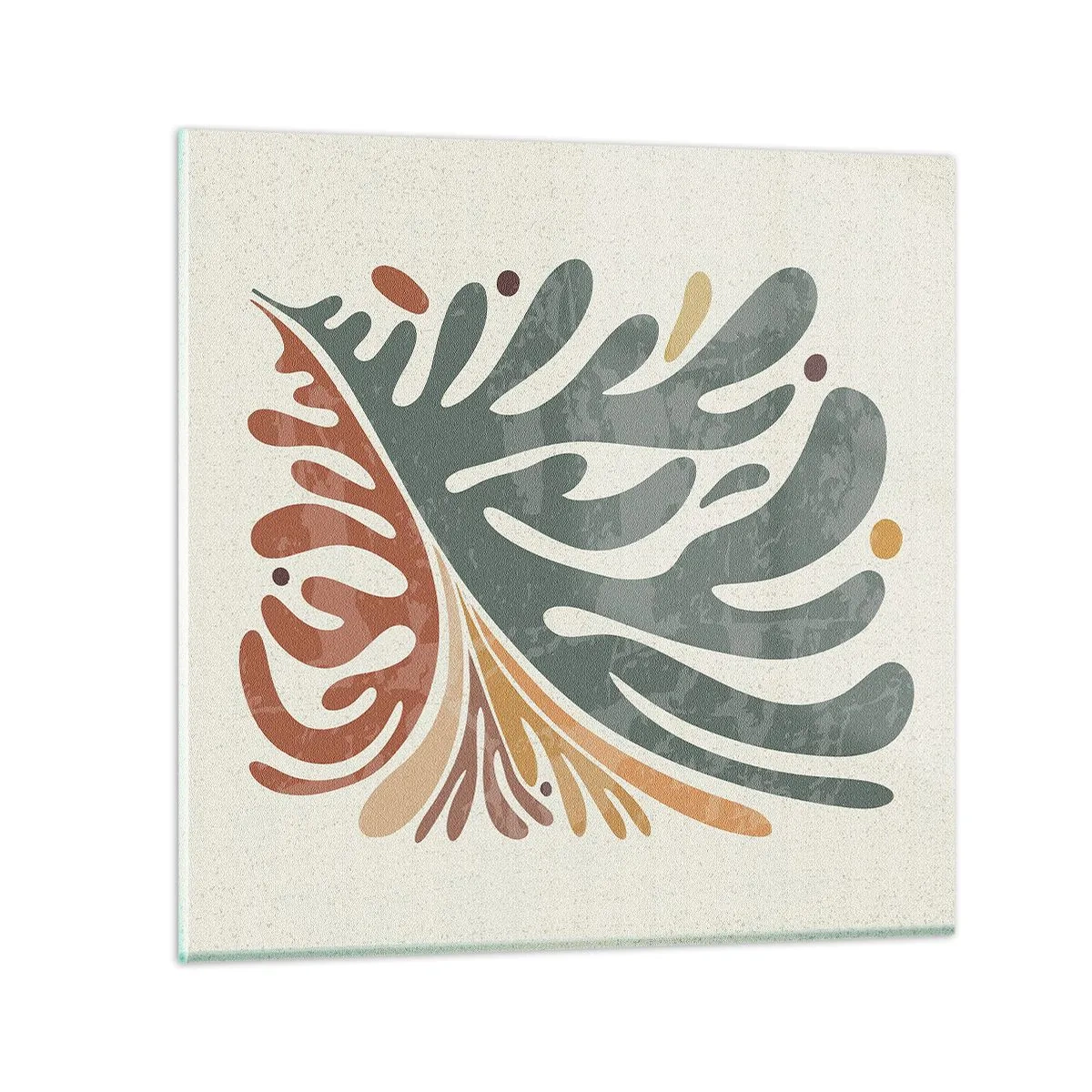 Quadro su vetro - Foglia multicolore - 30x30 cm